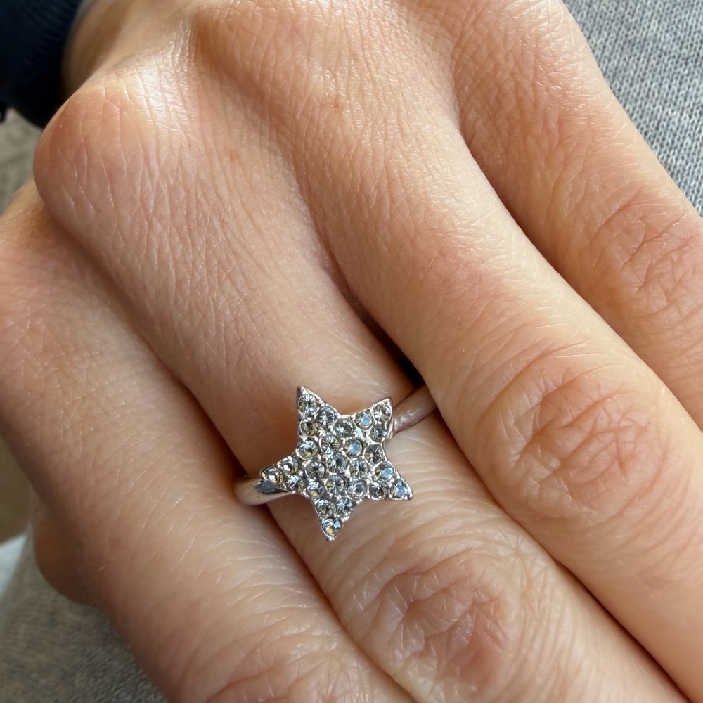 Coach Silver Peace Heart Star Ring Trio Set - Picture 3 of 9